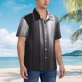 thumbnail image 3 of Fotbe Monochrome Abstract Lines Camisa Hawaiana para Hombre Unisex – Camisa Casual de Verano con Botones de Manga Corta de Algodón y Lino,XX-Large, 3 of 7