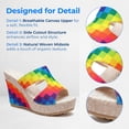 thumbnail image 2 of BLISSFUL STEP Women's Colorful Printed Hollow-out Platform Peep-Toe Slip Sandals Colorful 8.5, 2 of 5