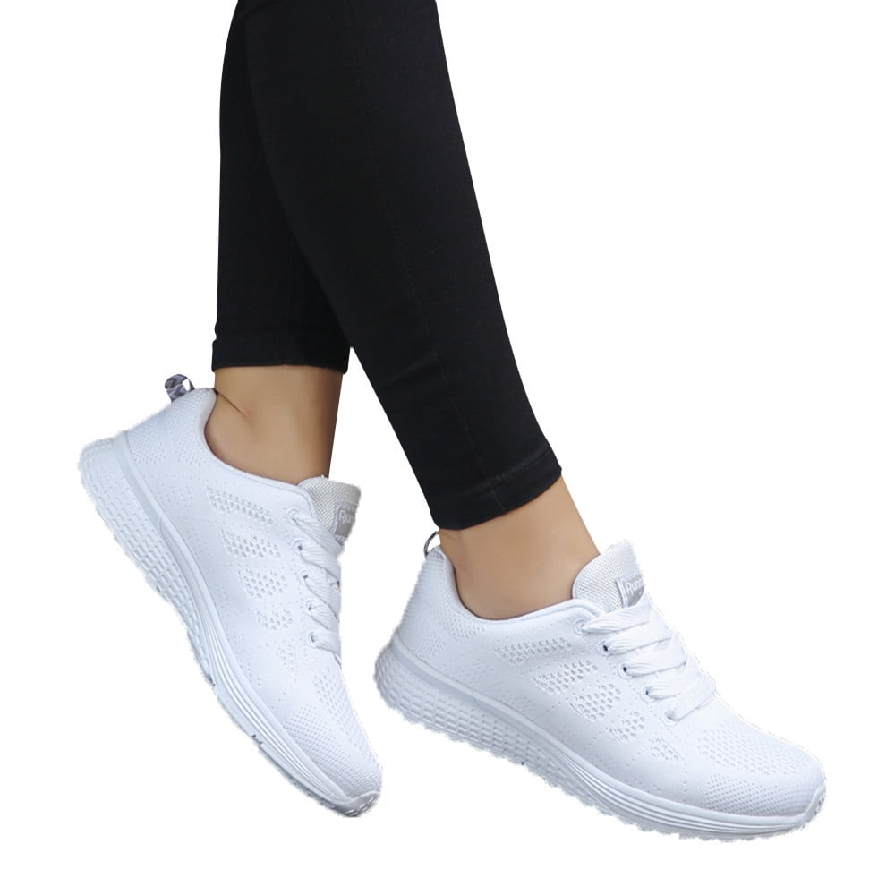 Mepaouo Women Foam Sneakers Lace-Up Cushion Soft Sole Running Shoes Wide Width Fashion Hiking Shoes