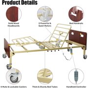 Electric Hospital Beds for Home Use, 600LBS Capacity Adjustable Hospital Bed, Medical Bed Hospital Bed with Dual Powerful Motors, 80 L x 36 W (Without Mattress)