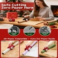 thumbnail image 6 of Wiher Wrapping Paper Cutter & Tape Dispenser, Gift Wrap Cutter Tool Dual Use Sliding Design with 4 Tapes & 2 Replacement Blades for Holiday & Birthday Gift Wrapping Paper Roll, 2 Pack（Black Red）, 6 of 8