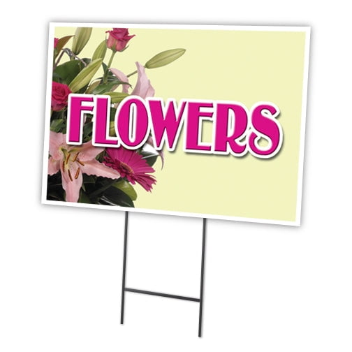 SignMission C-1824-DS-Flowers 18 x 24 in. Yard Sign & Stake - Flowers