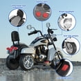thumbnail image 5 of KORIMEFA 3 Wheel Kids Ride On Motorcycle 6V Battery Powered Electric Toy White, 5 of 10