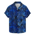 thumbnail image 2 of Fznquz Short Sleeve Mens Hawaiian Shirt Summer T Shirts Tropical Floral Beach Button Down Mens Tops, 2 of 5