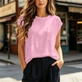 thumbnail image 2 of Horkkom Short Sleeve Tops for Women Crew Neck Solid Color Basic Tees Casual Loose T Shirts with Pocket M, 2 of 10