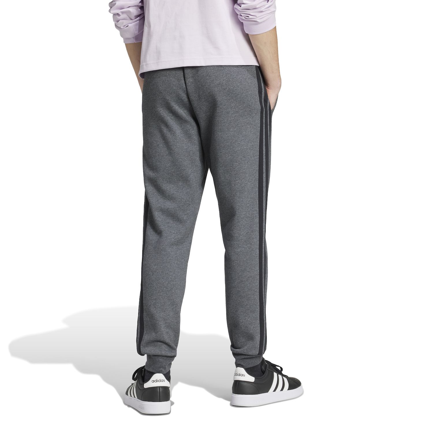 Adidas Essentials 3-Stripes Men's Fleece Pants Grey photo 2