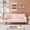 Pink, variant on CARZZI LIFE Convertible Folding Futon Sofa Bed with Metal Legs & 2 Cupholders, Modern New Upholstered Couch Loveseat Sleeper, Folding Couches Bed, Removable Armrests for Small Spaces (Grey)