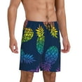 thumbnail image 2 of Naloa Abstract Bright Pineapple Fruit Retro Men's Short Pajama Pants, Lounge Comfort Shorts with Elasticized Waistband and Side Pockets - XX-Large, 2 of 9