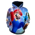 thumbnail image 1 of Suéter con estampado de pareja de Mario para hombre y mujer, sudadera con capucha informal, para estudiantes, deportes al aire libre, manga larga sencilla, 1 of 1