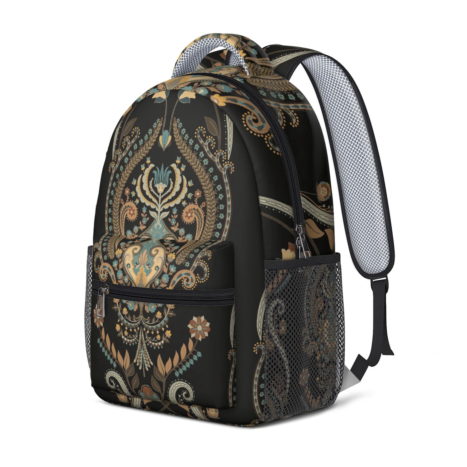 Indian Tribal Paisley Backpack - Vintage Waterproof School Bag with Ergonomic Spinal Support