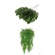 thumbnail image 1 of 12 piezas de plantas de vid de hiedra artificial + 10 piezas de hojas simulación artificial de palma tropical Monstera hojas de pla Zulema Artificial Ivy Vine, 1 of 8