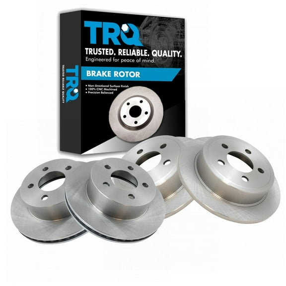 TRQ Front & Rear Disc Brake Rotor Kit Set of 4 for 2003-2006 Jeep Wrangler New BRA15262