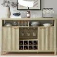 thumbnail image 3 of OAKHAM Bar Cabinet with Wine Rack, Wine Bar Buffet Cabinet with Storage, Liquor Bar Buffet Sideboard, Sunwashed Ash Oak, 3 of 9