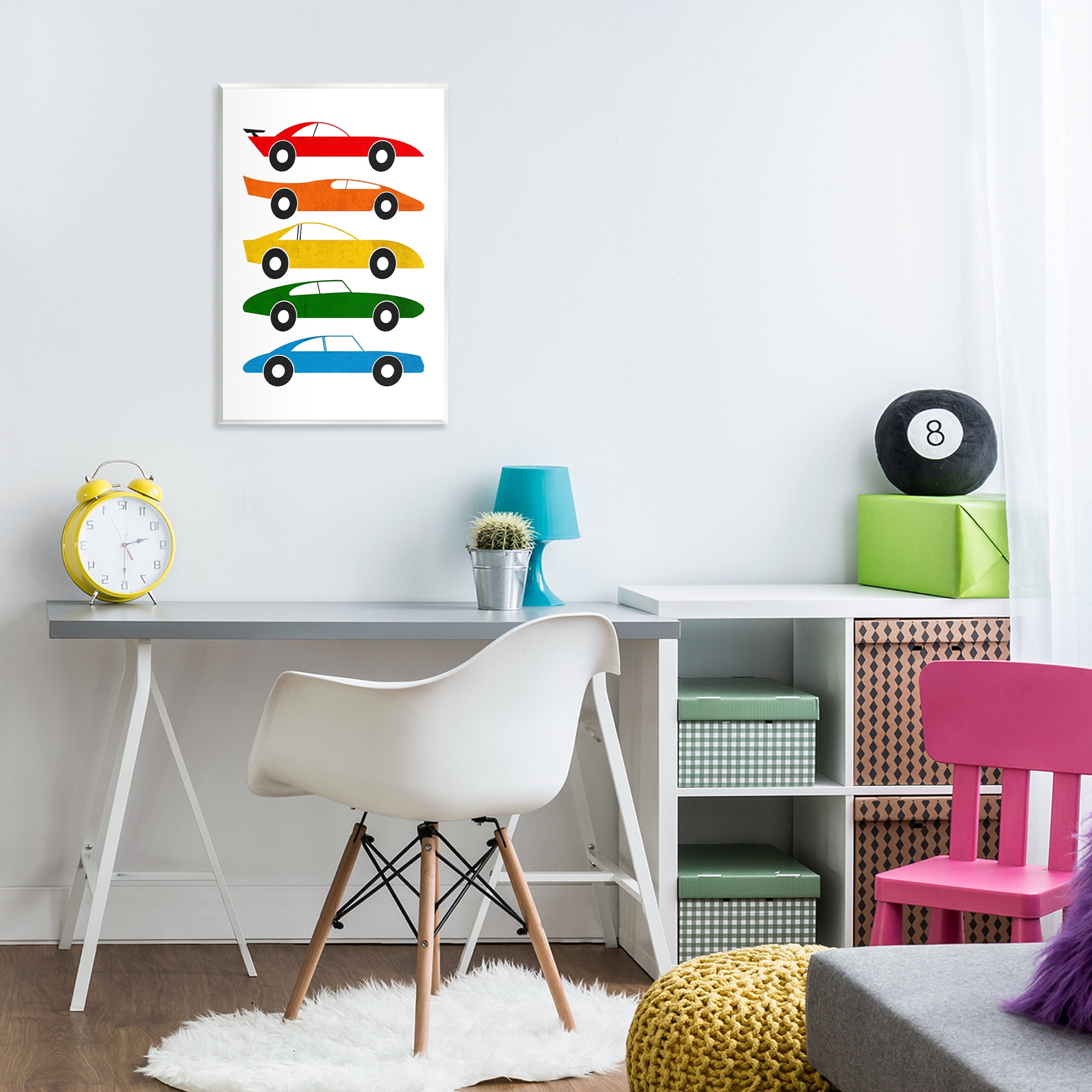 Stupell Industries Colorful Midcentury Cars Wall Plaque Art, design by Tom Quartermaine