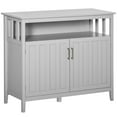 thumbnail image 2 of HOMCOM Sideboard Buffet Cabinet, Kitchen Cabinet, Coffee Bar Cabinet with 2 Doors and Adjustable Shelves for Entryway Living Room, Gray, 2 of 9