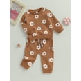 thumbnail image 3 of GXFC Kids Girl Fall Outfits Clothes 6M 12M 18M 2T 3T Children Girl Long Sleeve Floral Sweatshirt Tops and Drawstring Pants 2Pcs Casual Autumn Clothing Set for Toddler Baby Girl, 3 of 8