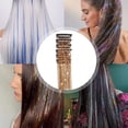 thumbnail image 5 of Clip in Hair Tinsel Pack of 6 Pcs Hair Tinsel Clip in 20 Inch Glitter Tinsel Hair Extensions Clip in Hair Tinsel Kit,Sparkle Fairy Party Dazzle Colorful Hair Accessories Strands Kit for Women,D, 5 of 9