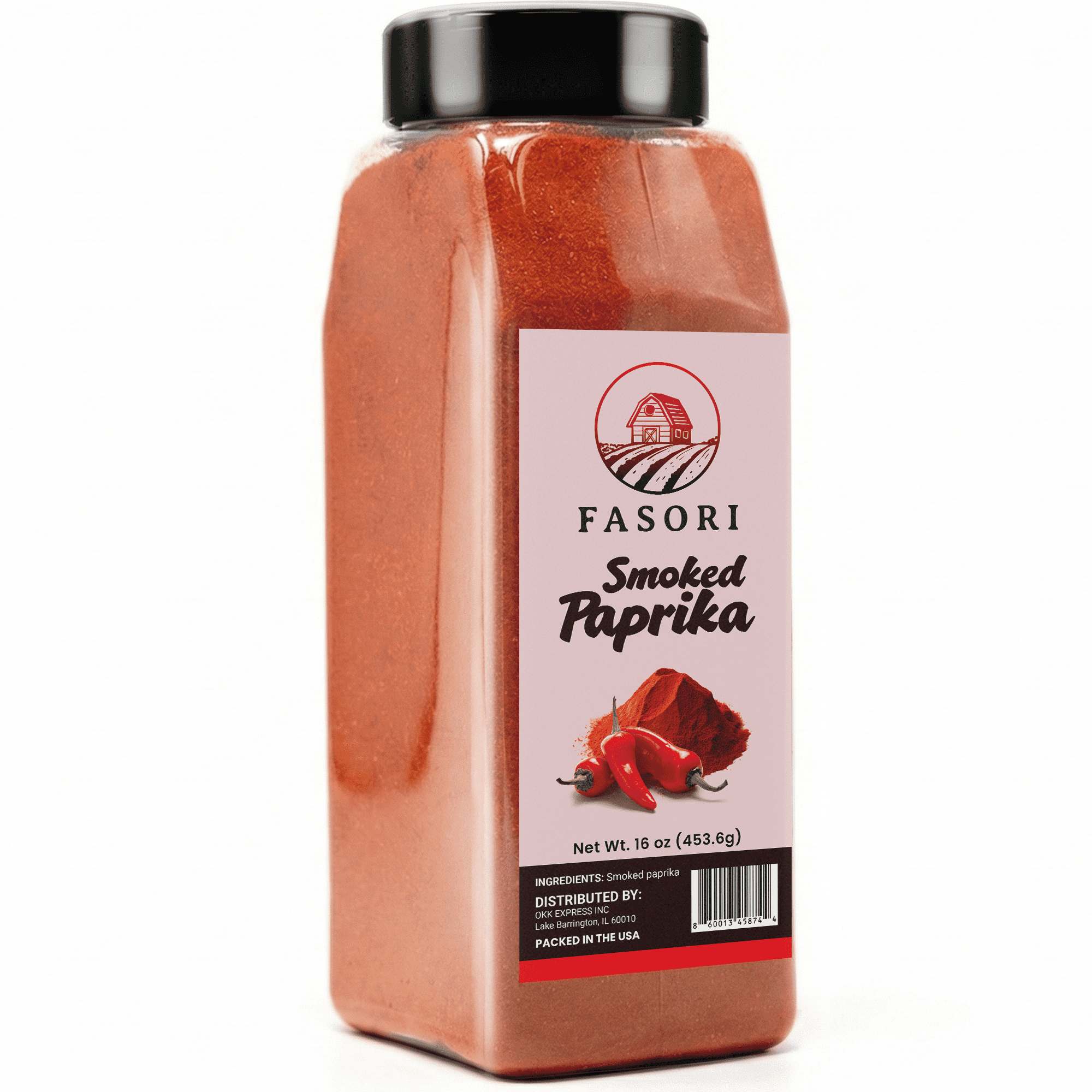 Fasori Smoked Paprika Powder 16 oz (453 g) – Oak Wood Smoked Paprika Spice, Bold Smoky Flavor, Perfect for Cooking, BBQ & Grilling