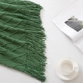 thumbnail image 7 of Bourina Knitted Green Cozy Throw Blanket, Soft and Lightweight, 50" x 60" For Adults, 7 of 7