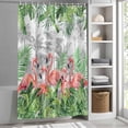 thumbnail image 6 of Shower Curtains for Bathroom-72"x72",Tropical Pink Flamingo Green Leaf Waterproof Bath Curtain Grommet Shower Curtain Set with Hooks, 6 of 9