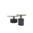 thumbnail image 2 of Nesting Coffee Table with Black Marble Top with Black Base and Black Glass, 2 of 6