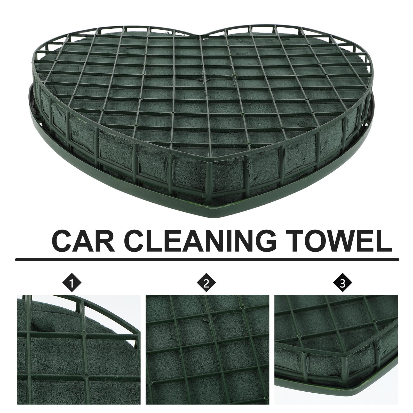 RENACLIPY Heart Shaped Floral Foam with Cup for Wedding Car Decorations, Green, and Easy to Use