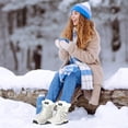 thumbnail image 2 of Ecetana Snow Boots for Women Mid-Calf Winter Boots Lace Up Non-Slip Outdoor Hiking Boots, 2 of 7