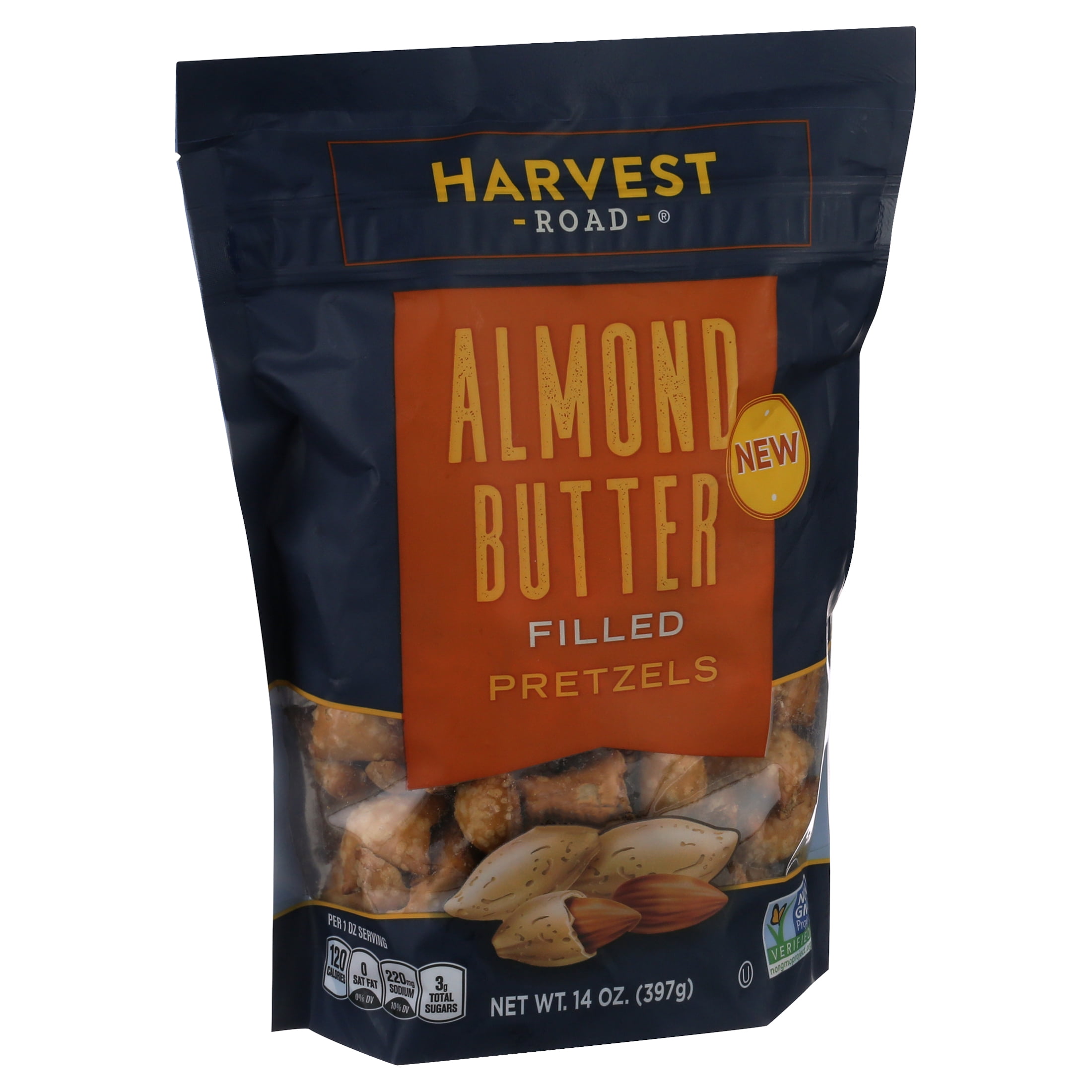 Harvest Road Non-GMO Almond Butter Filled Pretzels with Crunchy Shell