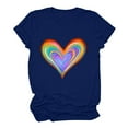 thumbnail image 5 of USSUMA Womens Summer Tops and Blouses Trendy Crewneck Rainbow Love Heart Print T-Shirts for Women Dressy Casual Short Sleeve Basic Cute Graphic Shirt Tunics Plus Beach, 5 of 8