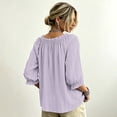 thumbnail image 4 of Maplenight Womens Boho Tops V Neck Striped Tie‑Front 3/4 Sleeve Blouses Casual Vacation Tops, 4 of 5