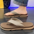 thumbnail image 5 of Wensltd Men's Flip Flops Sandals Thick Sole Spring Summer Beach Outdoor Daily Walking Casual Vacation Sandals Brown, 5 of 9