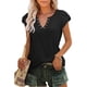 thumbnail image 2 of Tops de verano para mujer, camisa informal de Color puro con cuello en V y mangas de pétalos recortadas de Jacquard para fiesta, oficina y compras, 2 of 5