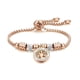 thumbnail image 2 of Pulsera de mujer Nikou acero inoxidable con diamantes de imitación ajustable árbol hueco oro rosa, 2 of 12
