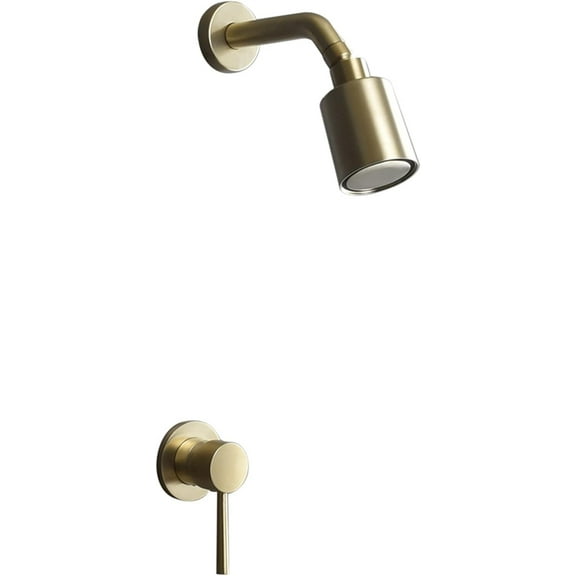 Pressure Balance System Bathroom Shower Faucet, Single Handle Solid Brass Tub and Shower Trim Kit,Brushed Gold
