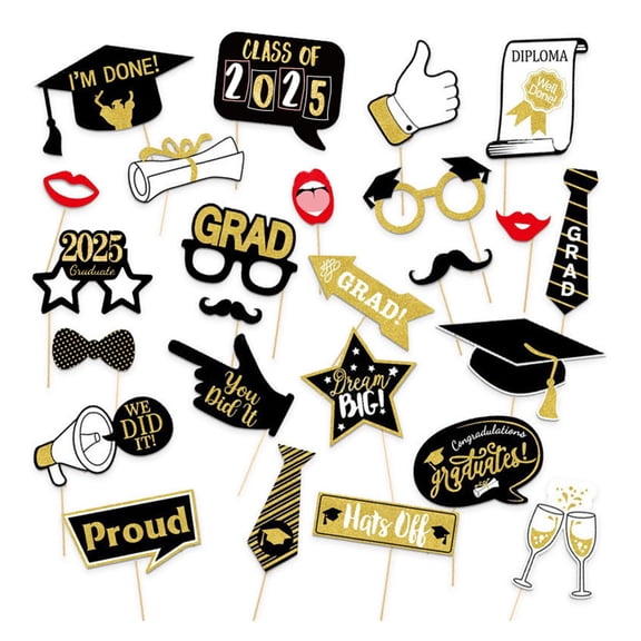 25Pieces Graduation Photography Supplies For Class Of 2025 Party Decoration Graduation Celebrations Table Centerpieces