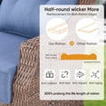 thumbnail image 6 of PARKWELL 7 Pieces Outdoor Patio Furniture Set with Fire Pit Table,Luxury 6" Thick Conversation Set with Swivel Glider Chairs,All-Weather Seating Furniture Set for Backyard Deck, Brown/Navy, 6 of 16