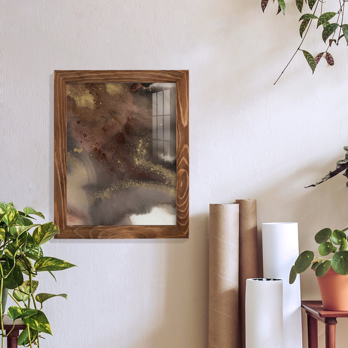 Mountain Seasons IV - Framed Print w/glass - Walnut