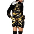 thumbnail image 2 of Robe Longue Funicet pour Femmes Été, Robe à Manches Longues, Robe à Capuche à Capuche de Noël pour Femmes Mode Décontractée Imprimée avec Poche, Robe de Noël pour Femmes, Robe à Manches 3/4 pour Femmes, 2 of 6