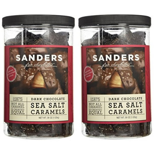 sanders dark chocolate sea salt caramels - 36 oz (value 2 pack