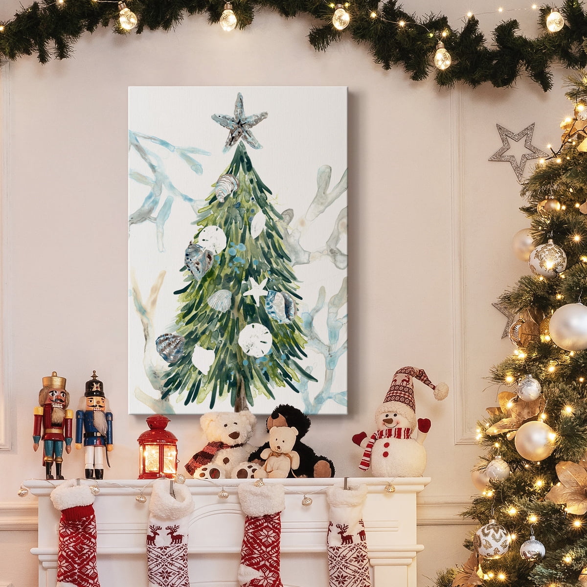 Coastal Christmas Shell Collection B- Gallery Wrapped Canvas