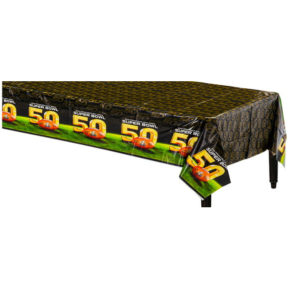 Amscan Super Bowl 50 NFL Football Party Tableware 54" x 96" Plastic Tablecover