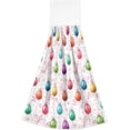 thumbnail image 2 of SKYSONIC Happy Easter Color Eggs 2Pcs Kitchen Hanging Towel Set Hand Hanging Towels with Hanging Loop, Absorbent Bathroom Hand Towel Soft Thick Dish Cloth Dry Towel for Kitchen Bathroom, 12"x17", 2 of 6