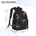thumbnail image 4 of Daiia Christmas Deers School Backpack for Men Women, Unisex Large Waterproof Bookbag Schoolbag Casual Daypack for High School/College/Teens/Travel/Work Black, 4 of 8