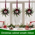thumbnail image 5 of 8 35CM Small Christmas Wreath, Christmas Wreaths for Kitchen Cabinets, Mini Christmas Wreaths with Velvet Bow Red Berry, Artificial Mini Wreaths for Cabinets, Christmas Wreaths for Window Door, 5 of 8
