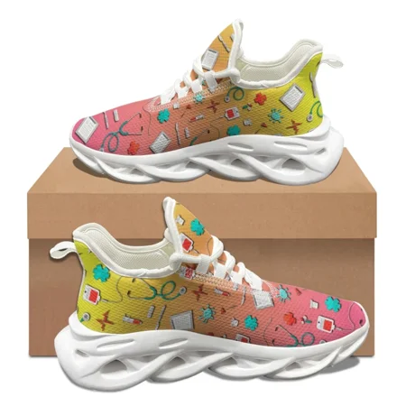 

Breathable Comfortable Walking Shoes Medical Equipment Gradient Soft Sole Nursing Sneakers Lace Up Non-slip Flat Running Shoes