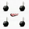 thumbnail image 2 of 2 Inch Black Metal Hood Twin Wheel Caster Nylon Wheels 3/8 Thread Stem Set of 4, 2 of 2
