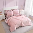 thumbnail image 7 of Betsey Johnson Velvet Solid Sea Pink Full/Queen Duvet Cover Set, Soft Bedding with Shams, Machine Washable, 7 of 7