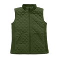 thumbnail image 1 of Bienzoe Gilet Matelassé Léger pour Femme, Doudoune Rembourrée, Mode, Fermeture Éclair, Veste Décontractée, Olive, L, 1 of 6