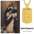 thumbnail image 2 of TANGPOET 925 Sterling Silver St Dominic Necklace for Men, Gold Plated, 2 of 5
