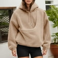 thumbnail image 2 of GWAABD Pet Pouch Hoodie for Women Kangaroo Pocket Hoodie Dog Pouch Sweatshirts Pet Carrier Pullover Long Sleeve Tops Khaki M, 2 of 7